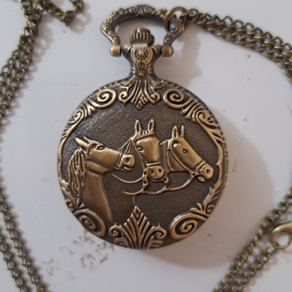 Vintage Style Gold Pocket Watch Necklace